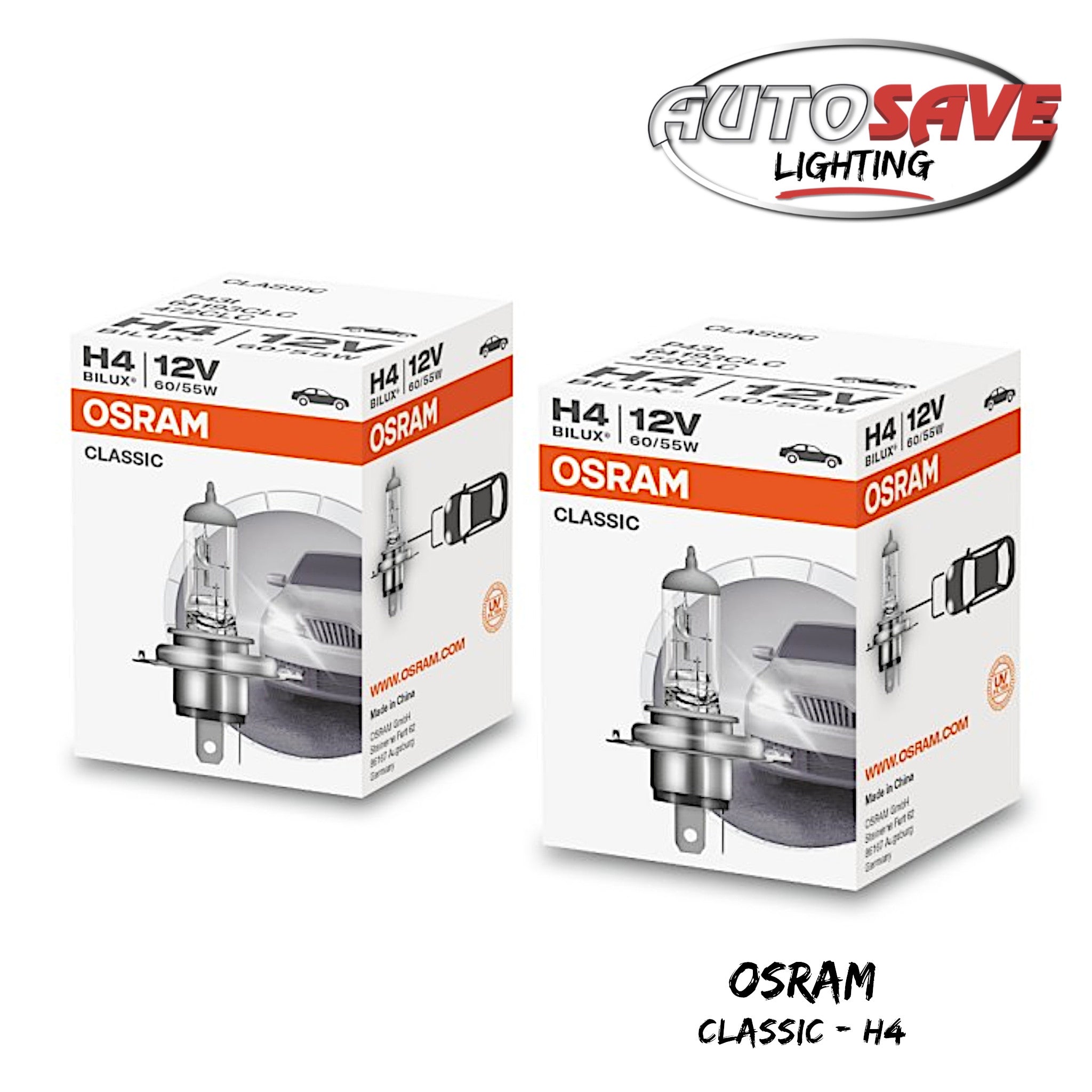 regeling salami Redelijk Osram H4 Classic Lamp 12 Volt 60/55W Lamp Bulbs 64193CLC TWIN PACK NEW –  Autosave Components
