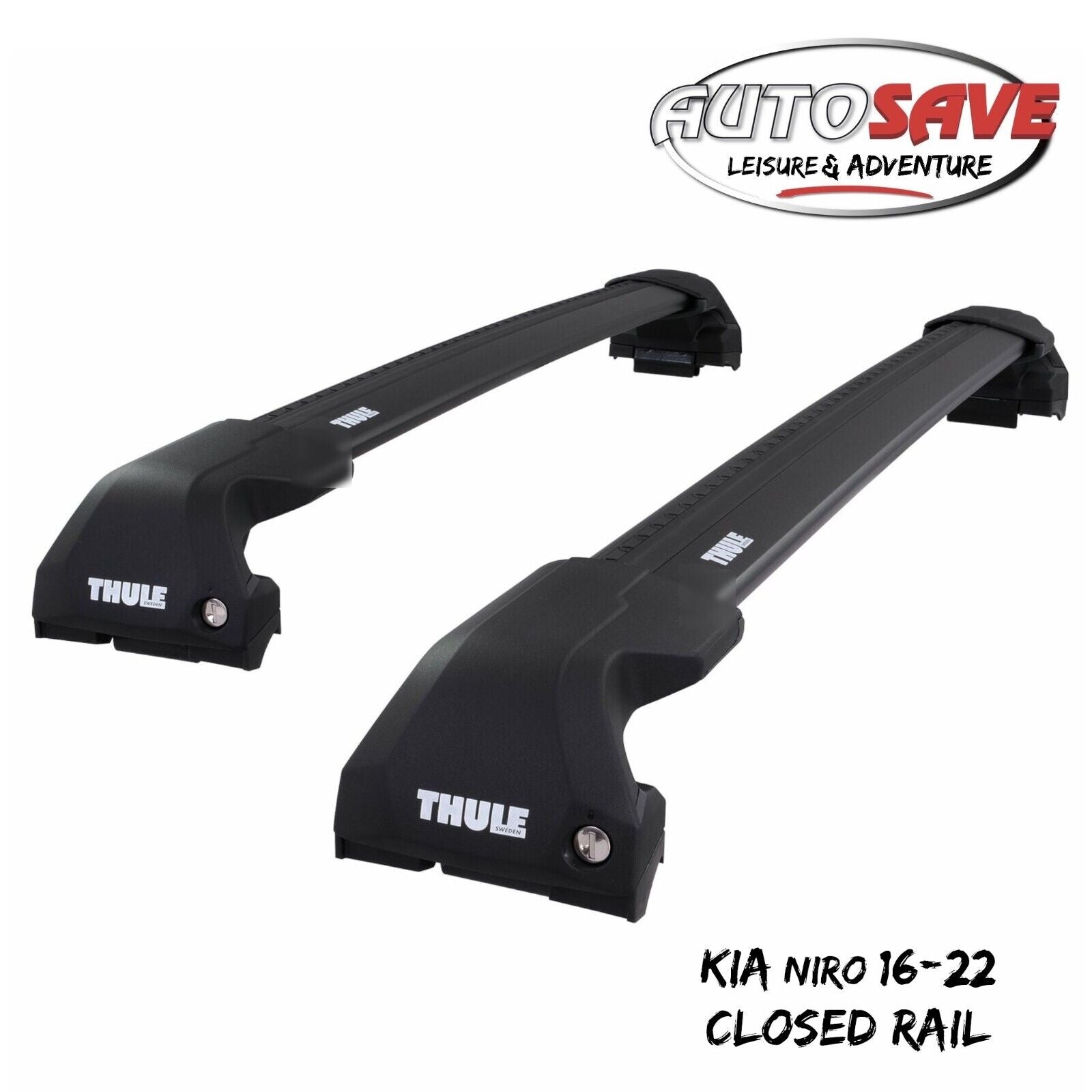 Thule WingBar Edge Black Aluminium Roof Bars Set for Kia Niro 16