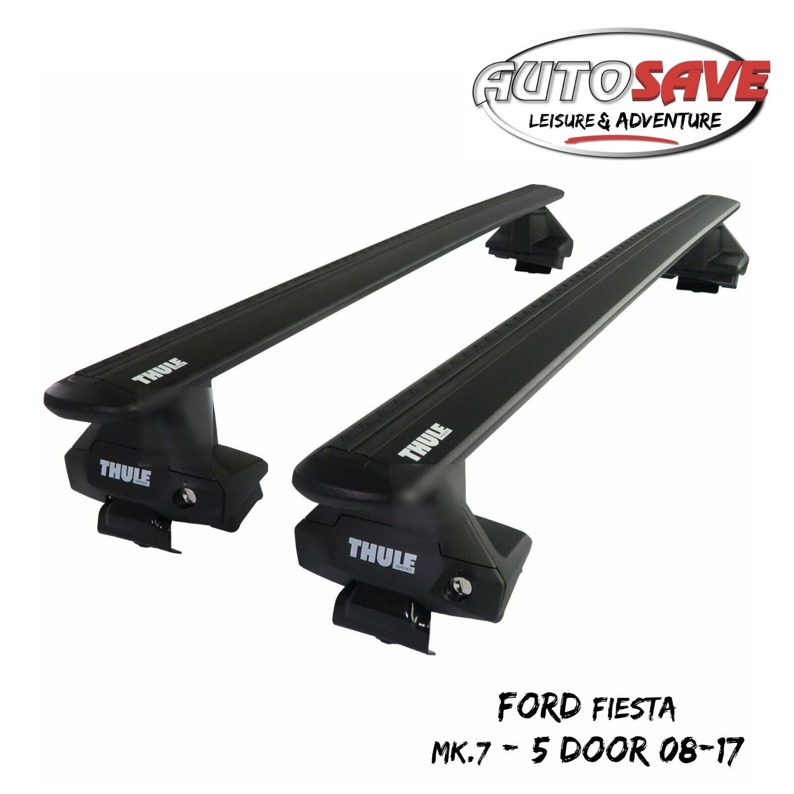 Thule Alu WingBar Evo Black Roof Bars Set to fit Ford Fiesta Mk.7