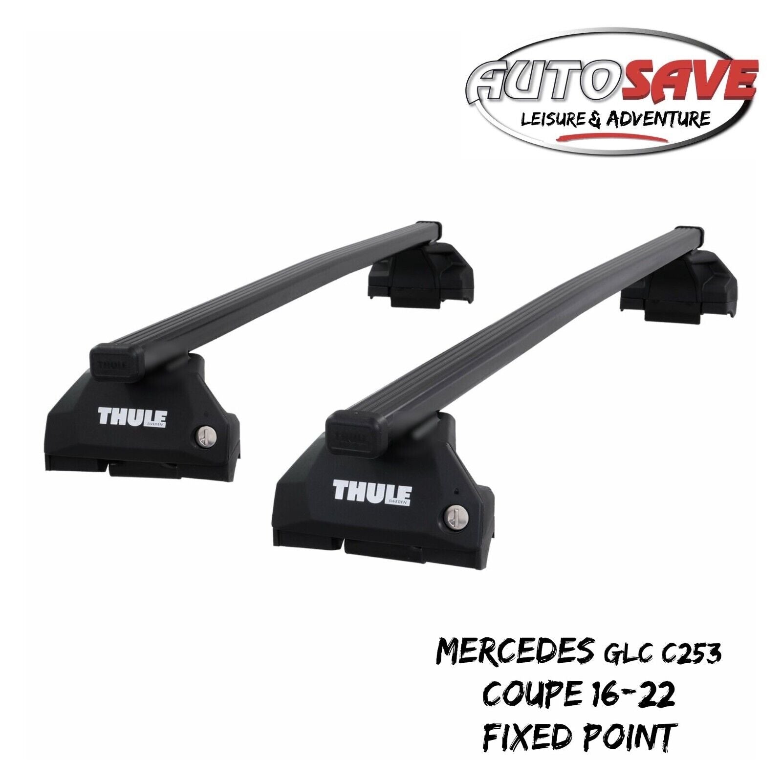 Thule Steel SquareBar Evo Roof Bar Set Mercedes GLC C253 Coupe 16