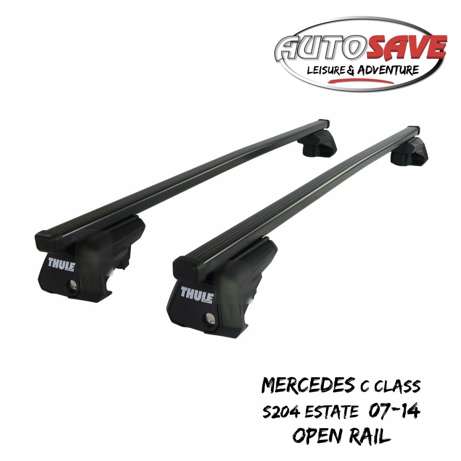 Thule Steel SquareBar Evo Roof Bars Mercedes C Class S204 Estate