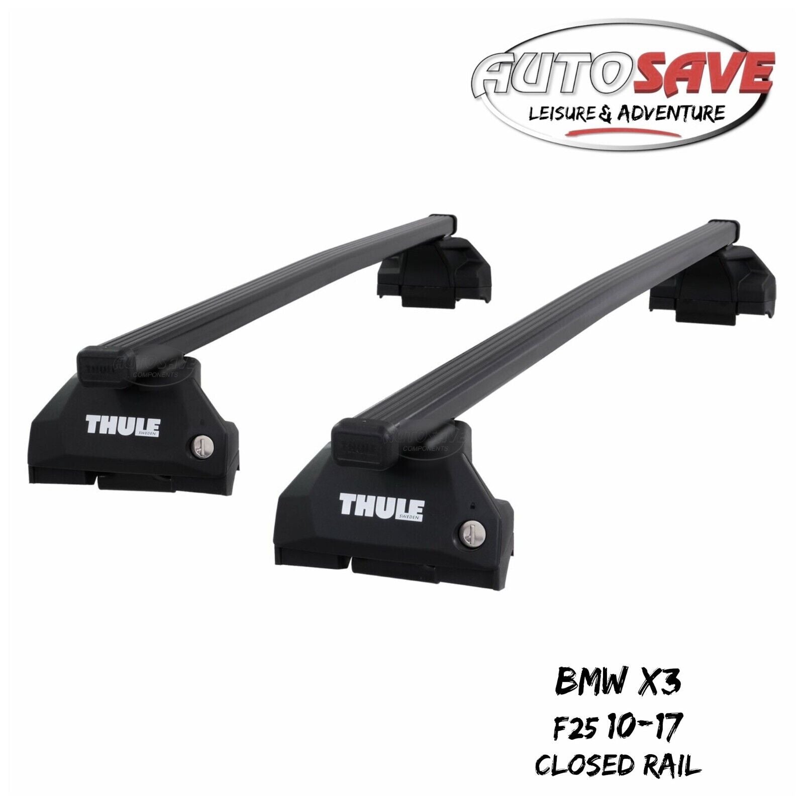 Thule Steel SquareBar Evo Roof Bars Set to fit BMW X3 F25 10 17