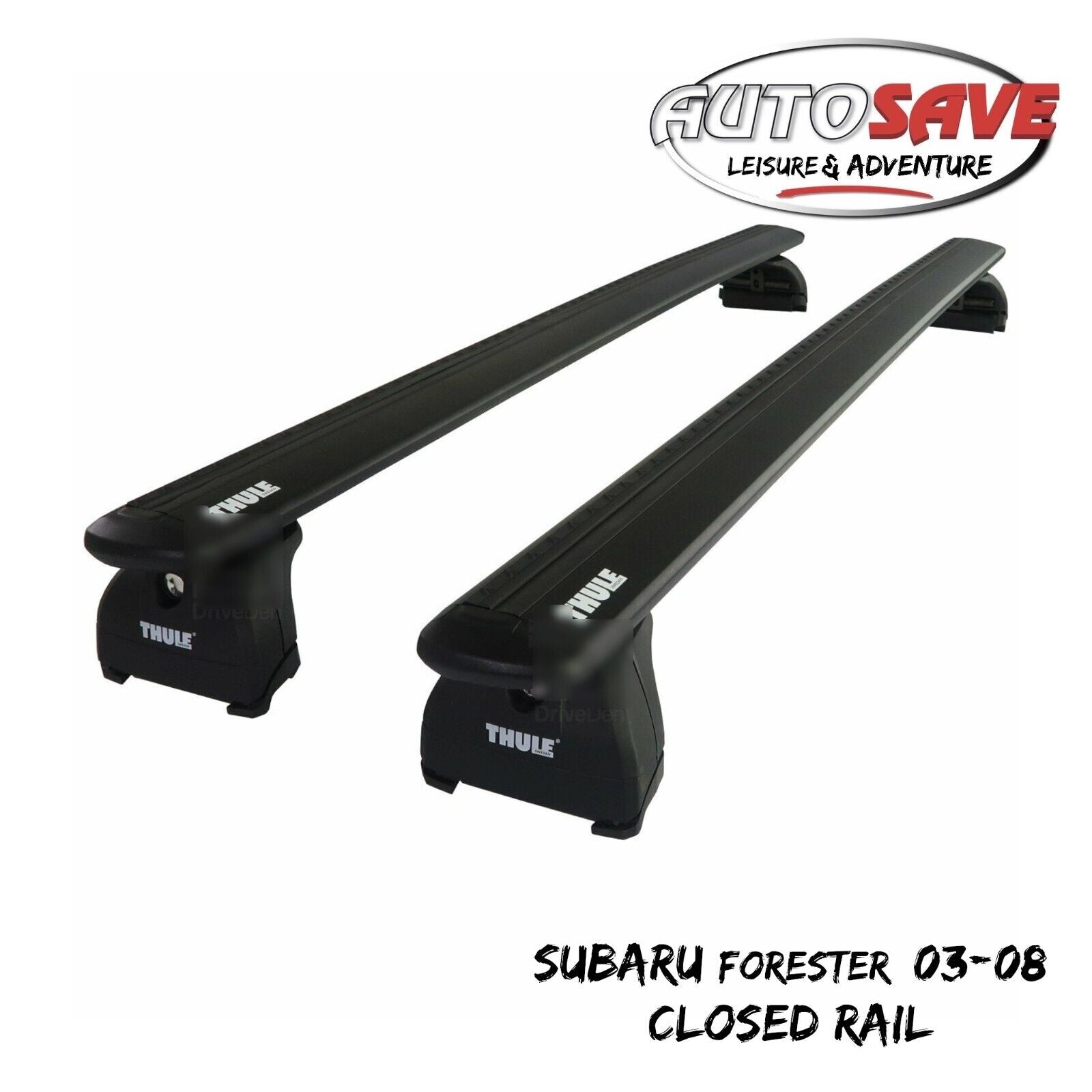 Thule Alu WingBar Evo Black Roof Bars to fit Subaru Forester 03 08