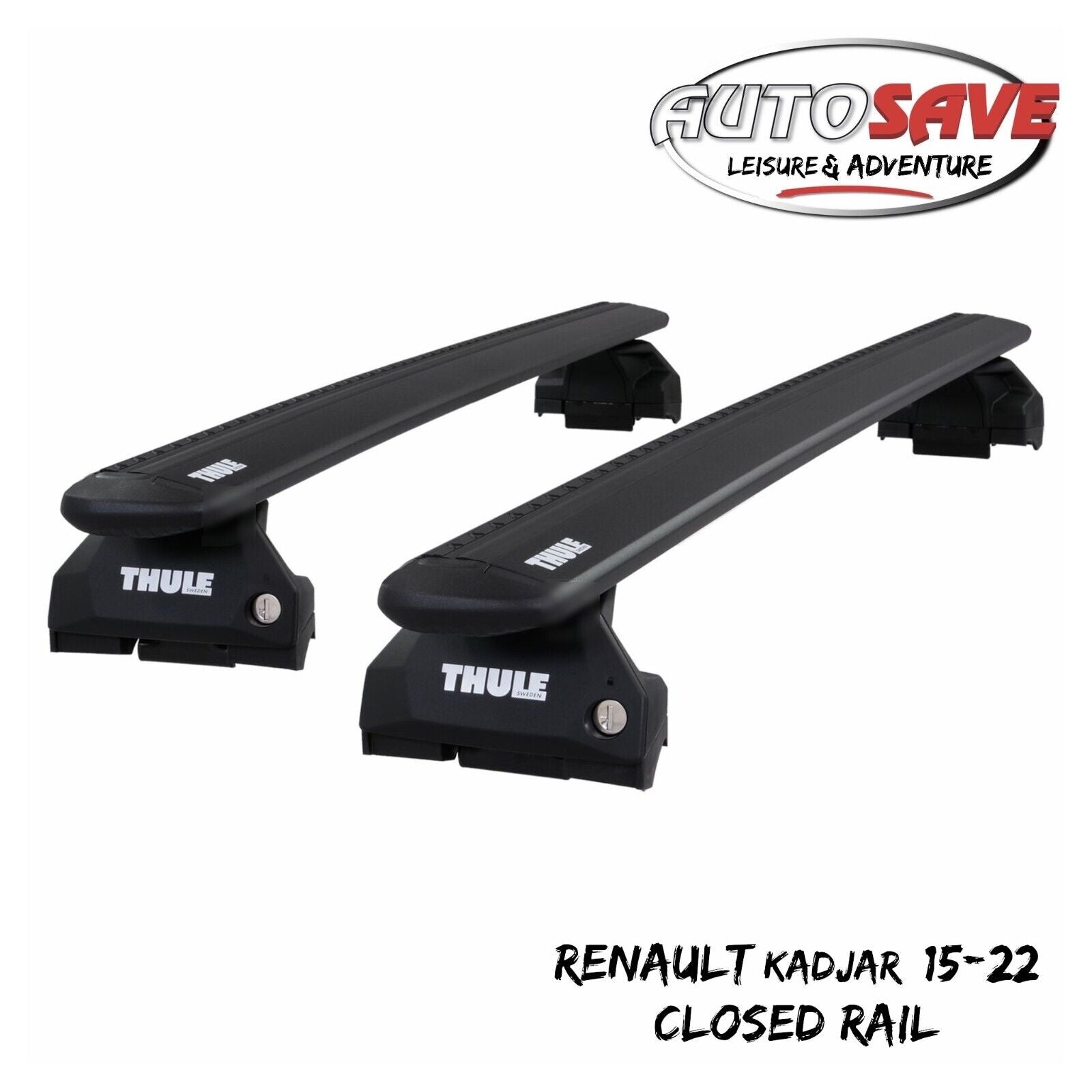 Thule Alu WingBar Evo Black Roof Bars to fit Renault Kadjar 15 22