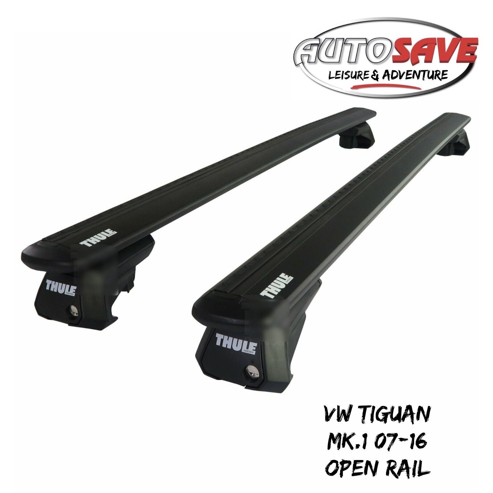 Thule Alu WingBar Evo Black Roof Bars Set to fit VW Tiguan Mk.1 07 16 Autosave Components