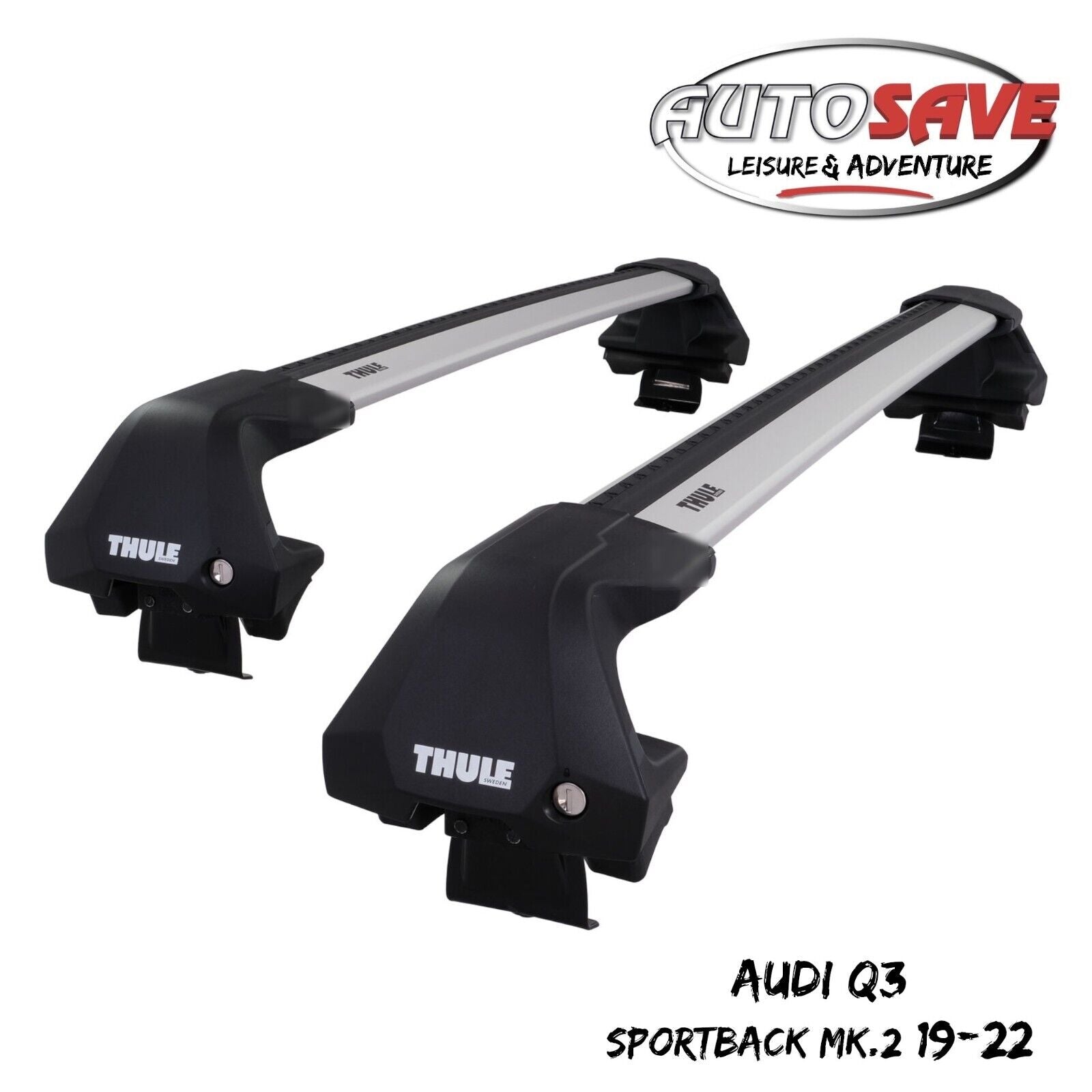 Thule WingBar Edge Silver Aluminium Roof Bars for Audi Q3 Sportback Mk.2 19 22