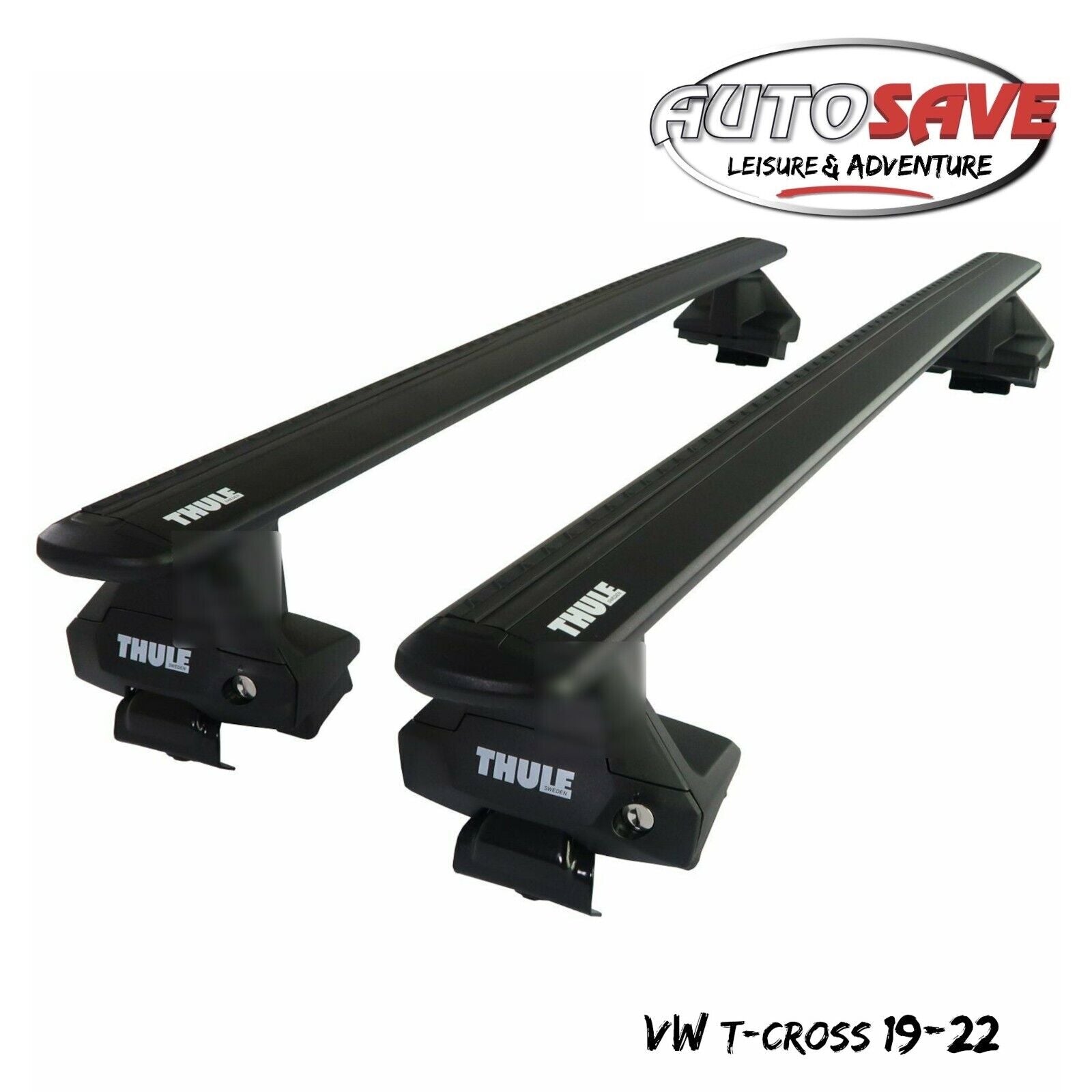 Thule Aluminum WingBar Evo Black Roof Bars Set to fit VW T Cross