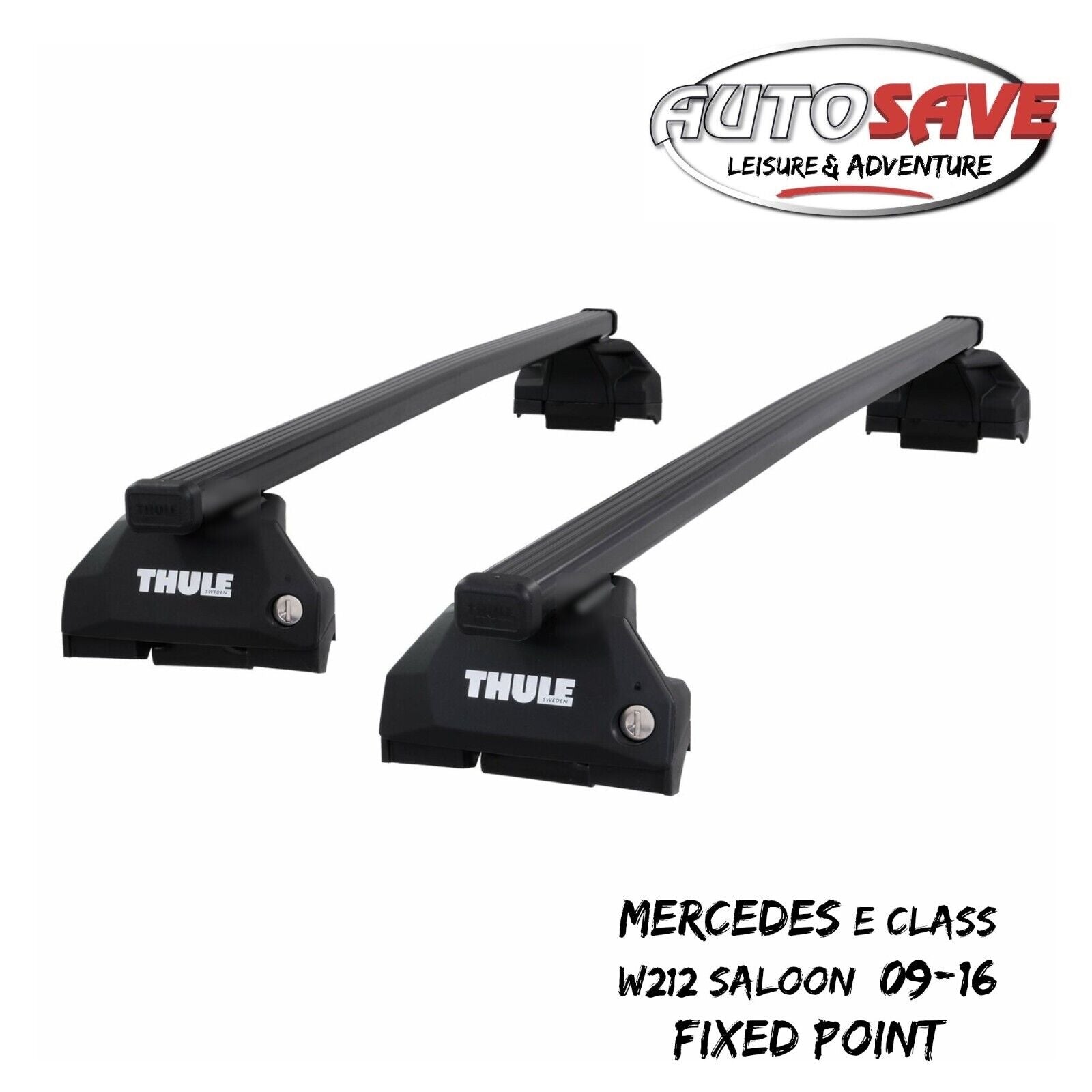 Thule SquareBar Evo Roof Bars for Mercedes E Class Saloon W212 09