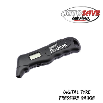 Draper Redline Digital Tyre Pressure Gauge, 0 - 100psi (68474)