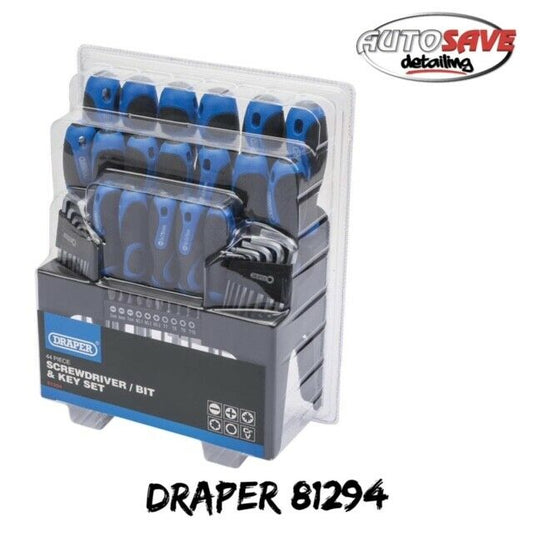 Draper 81294 Soft Grip Screwdriver, Hex Key and Bit Set (44 Piece)