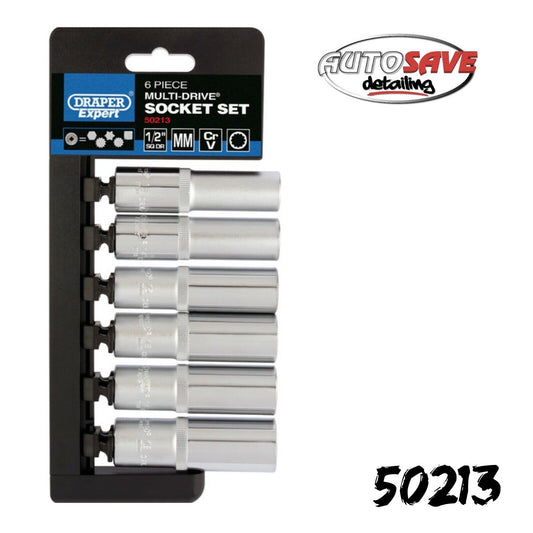 Draper Expert 50213 Metric Multi-Drive Deep Socket Set 6 Piece 1/2" Drive