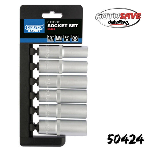 Draper Expert 50424 Metric 6 Point Deep Socket Set 6 Piece 1/2" Drive