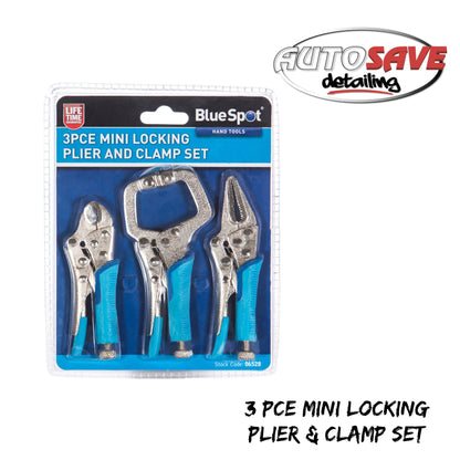 3 PCE MINI LOCKING PLIER AND CLAMP SET