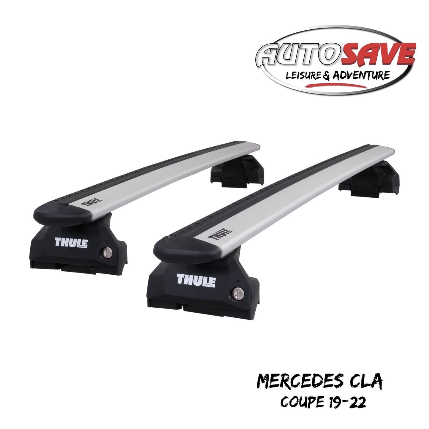 Thule Aluminium WingBars Evo Silver Roof Bars Set for Mercedes CLA Coupe 19-22