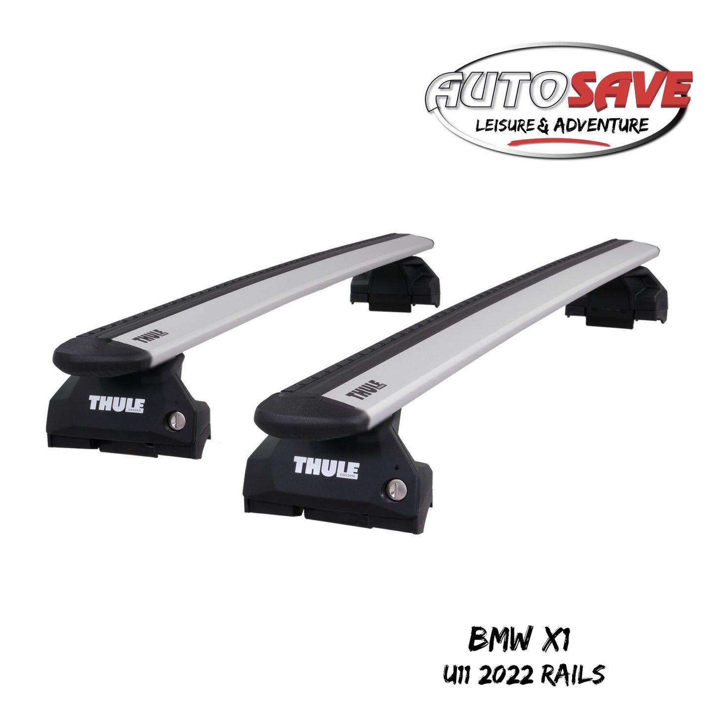 Thule Aluminum WingBar Evo Silver Roof Bars Set to fit BMW X1 U11 2022 Rails