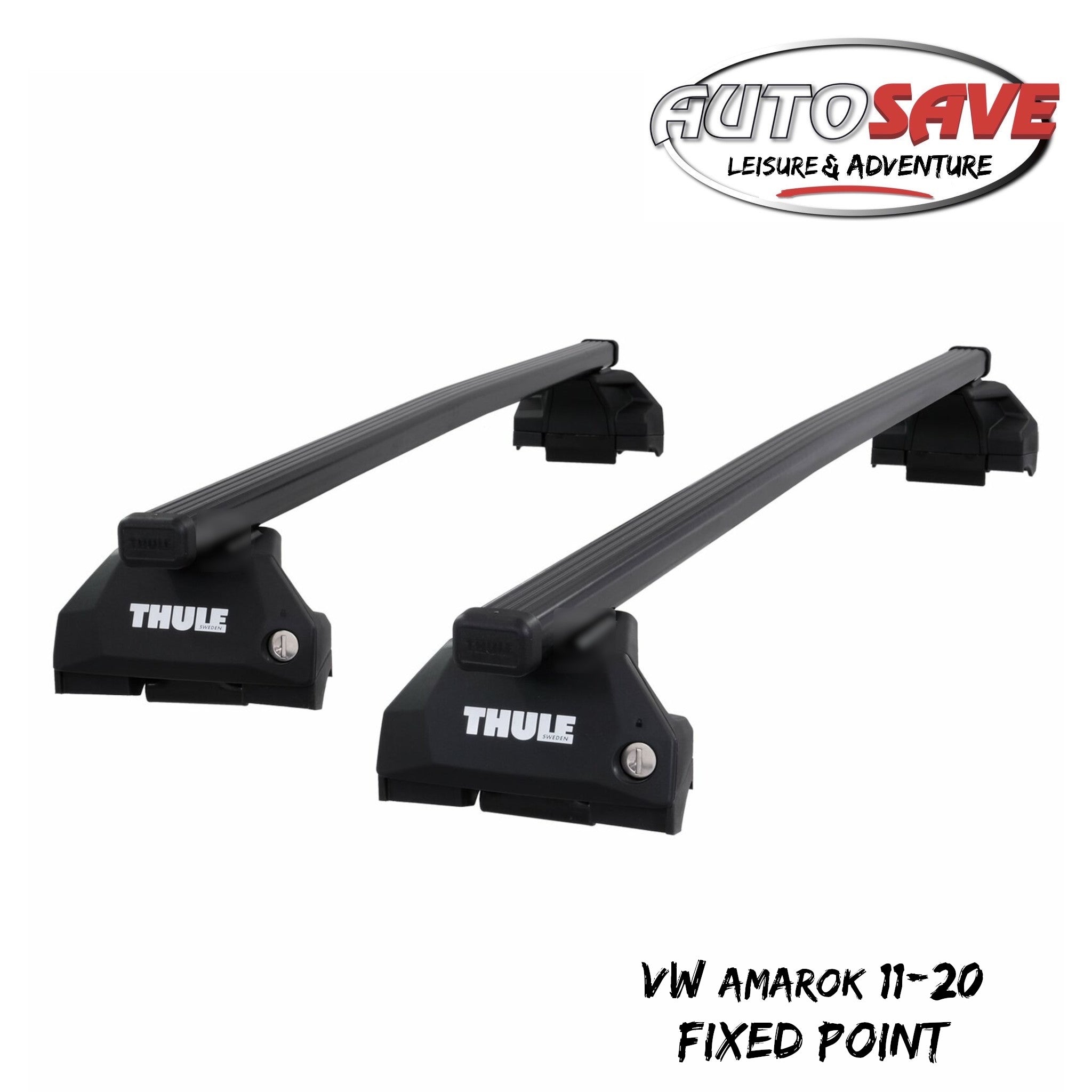 Thule Steel SquareBar Evo Roof Bars Set to fit VW Amarok 11 20