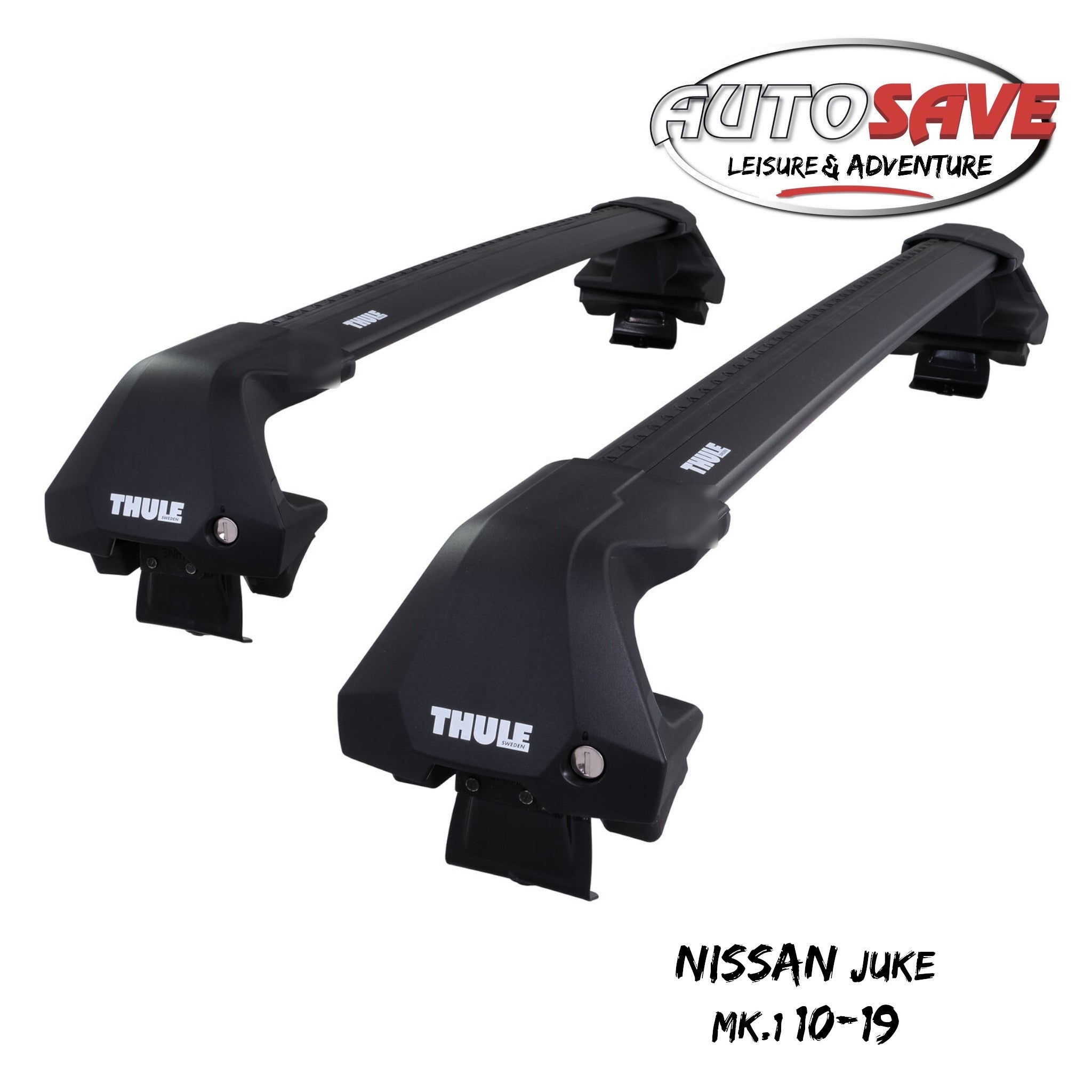 Thule WingBar Edge Black Aluminium Roof Bars Set to fit Nissan