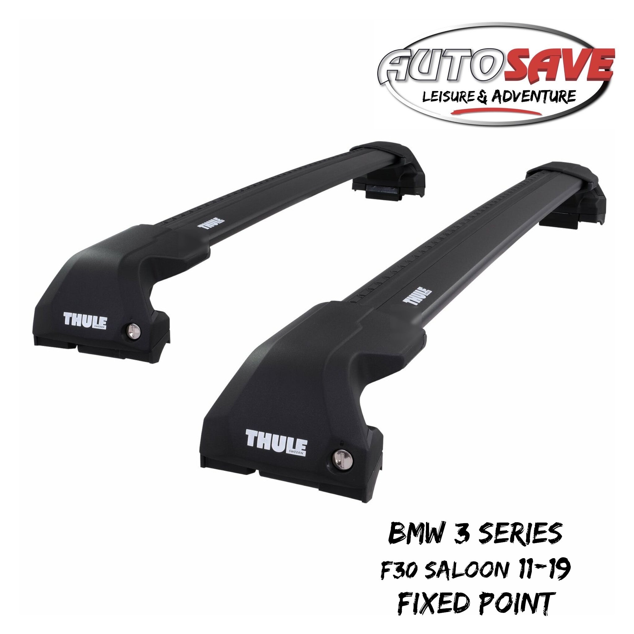 Thule WingBar Edge Black Roof Bar Set for BMW 3 Series Saloon F30