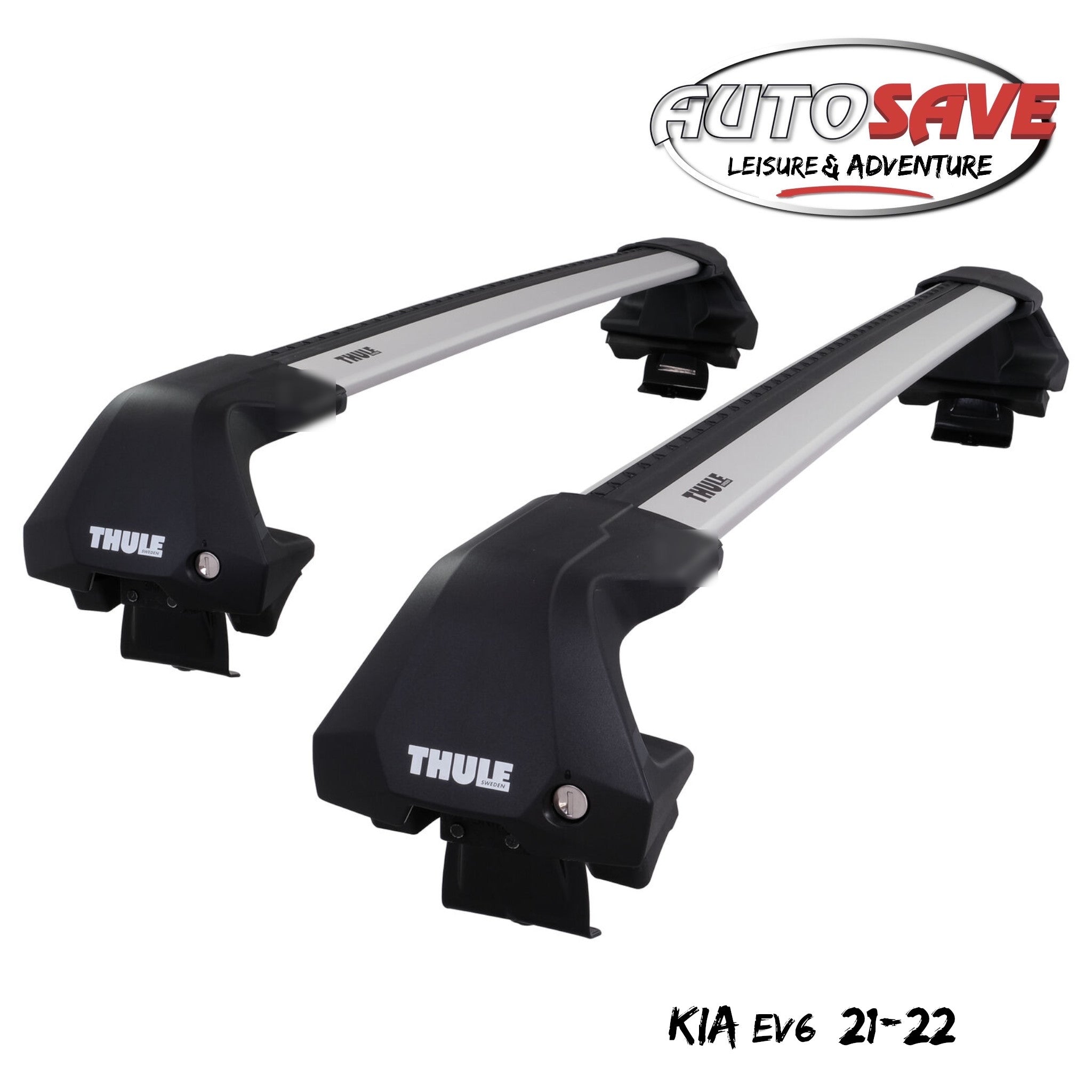 Thule WingBar Edge Silver Aluminium Roof Bar Set for Kia EV6 21 22