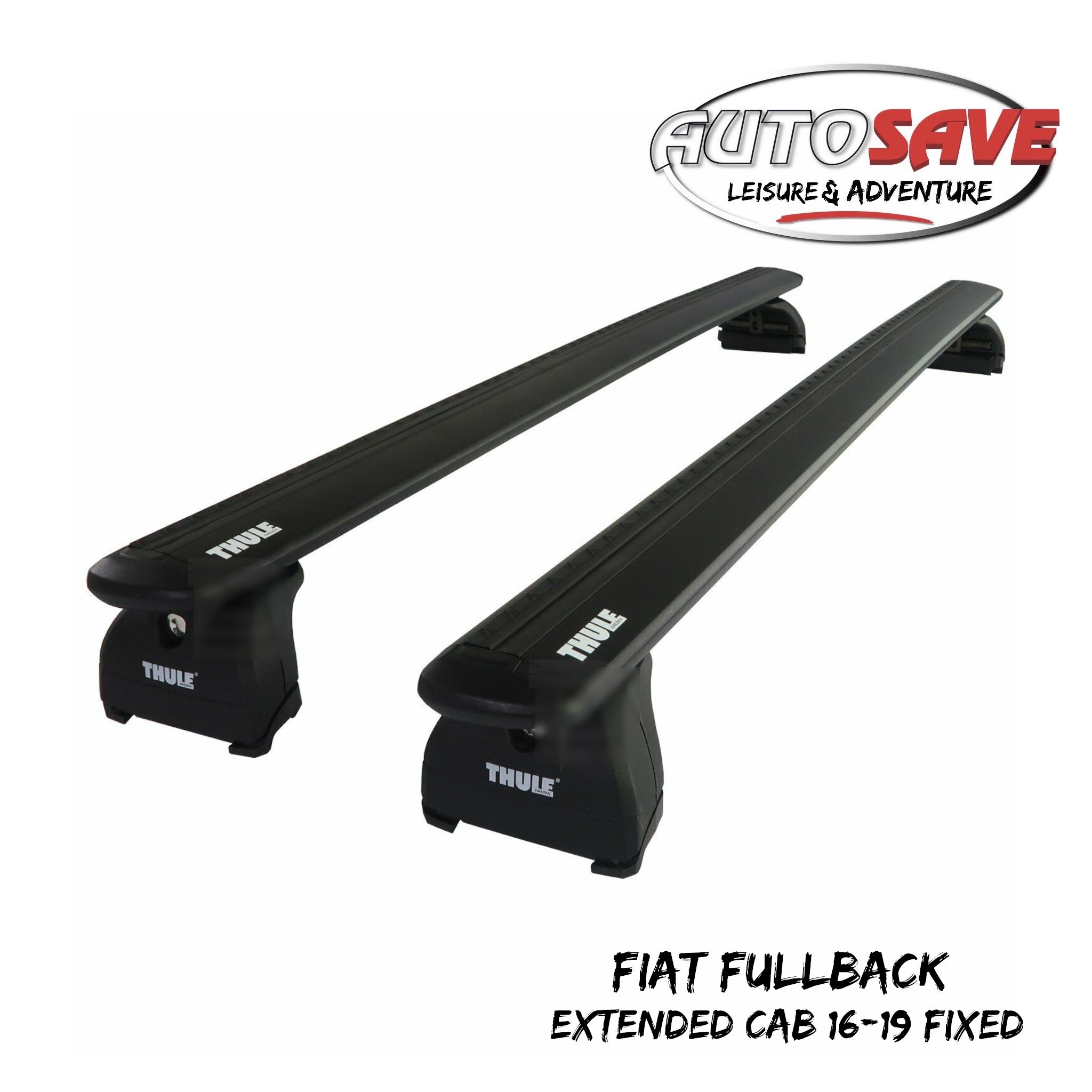 Thule WingBar Evo Black Roof Bars to fit Fiat Fullback Extended