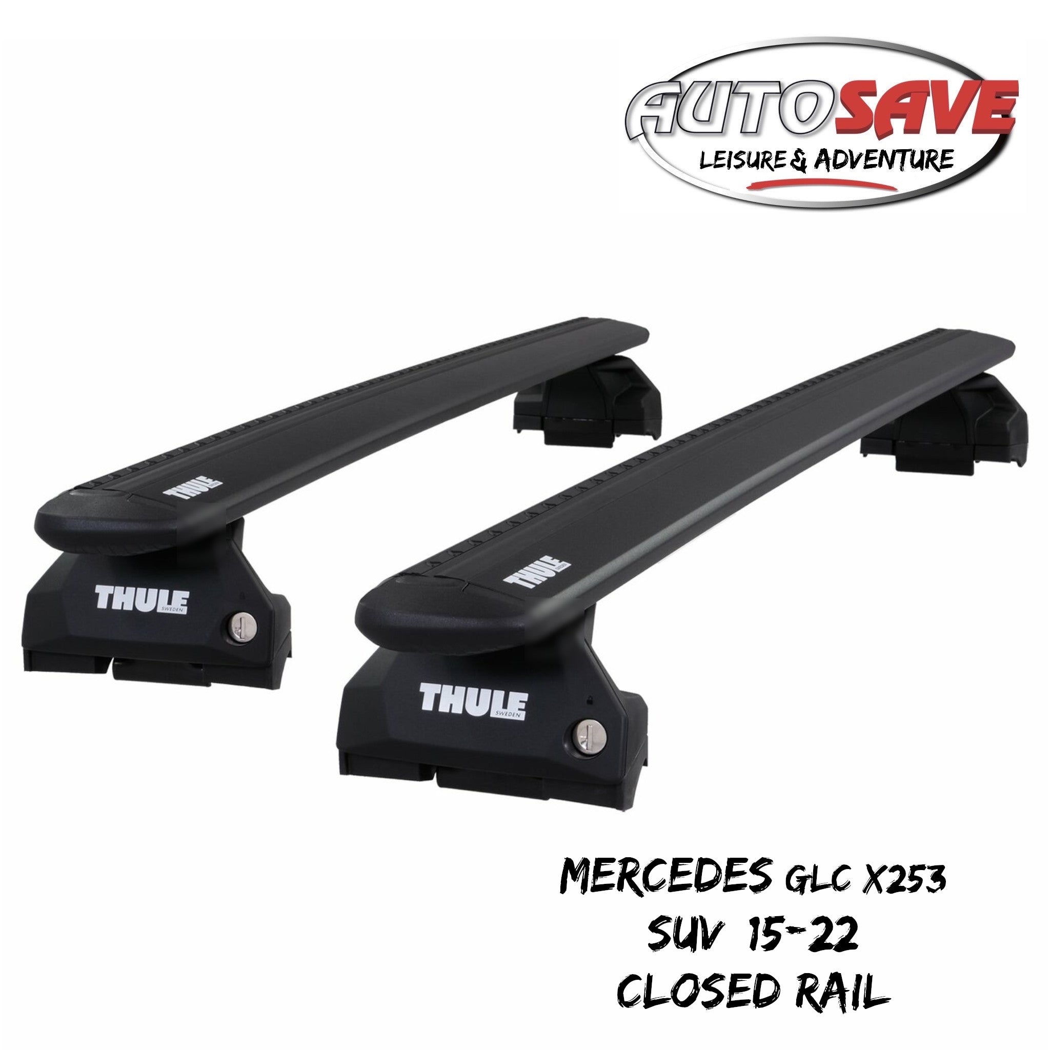 Thule WingBar Evo Black Roof Bars to fit Mercedes GLC X253 SUV 15