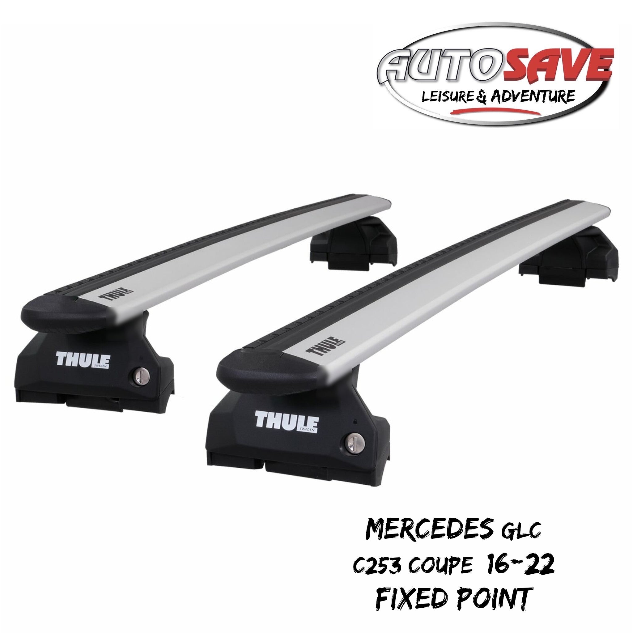 Thule WingBar Evo Silver Roof Bars fit Mercedes GLC C253 Coupe 16