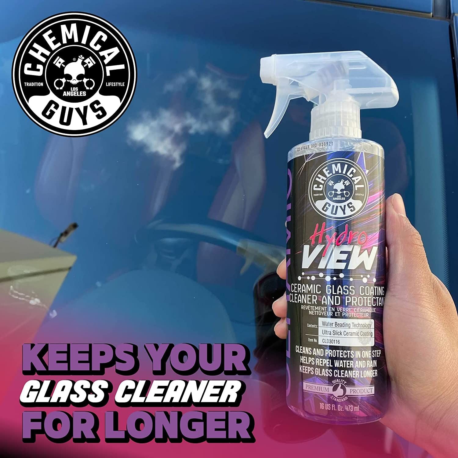 Chemical Guys HydroView Ceramic Glass Cleaner & Coating - 16oz - CLD30116
