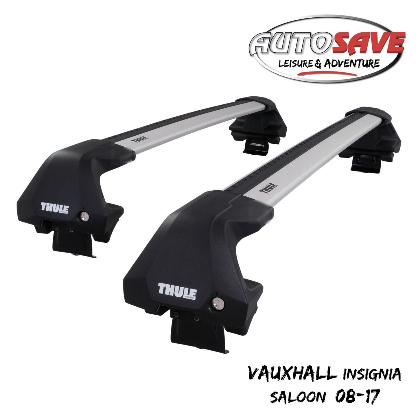 Thule WingBar Edge Silver Roof Bars Set to fit Vauxhall Insignia Saloon 08-17