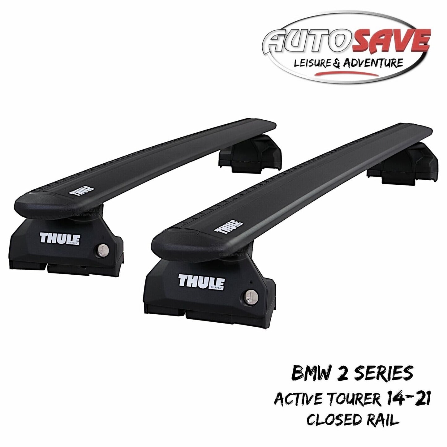 Thule WingBar Evo Black Roof Bars to fit BMW 2 Series Active Tourer 14-21 Rails