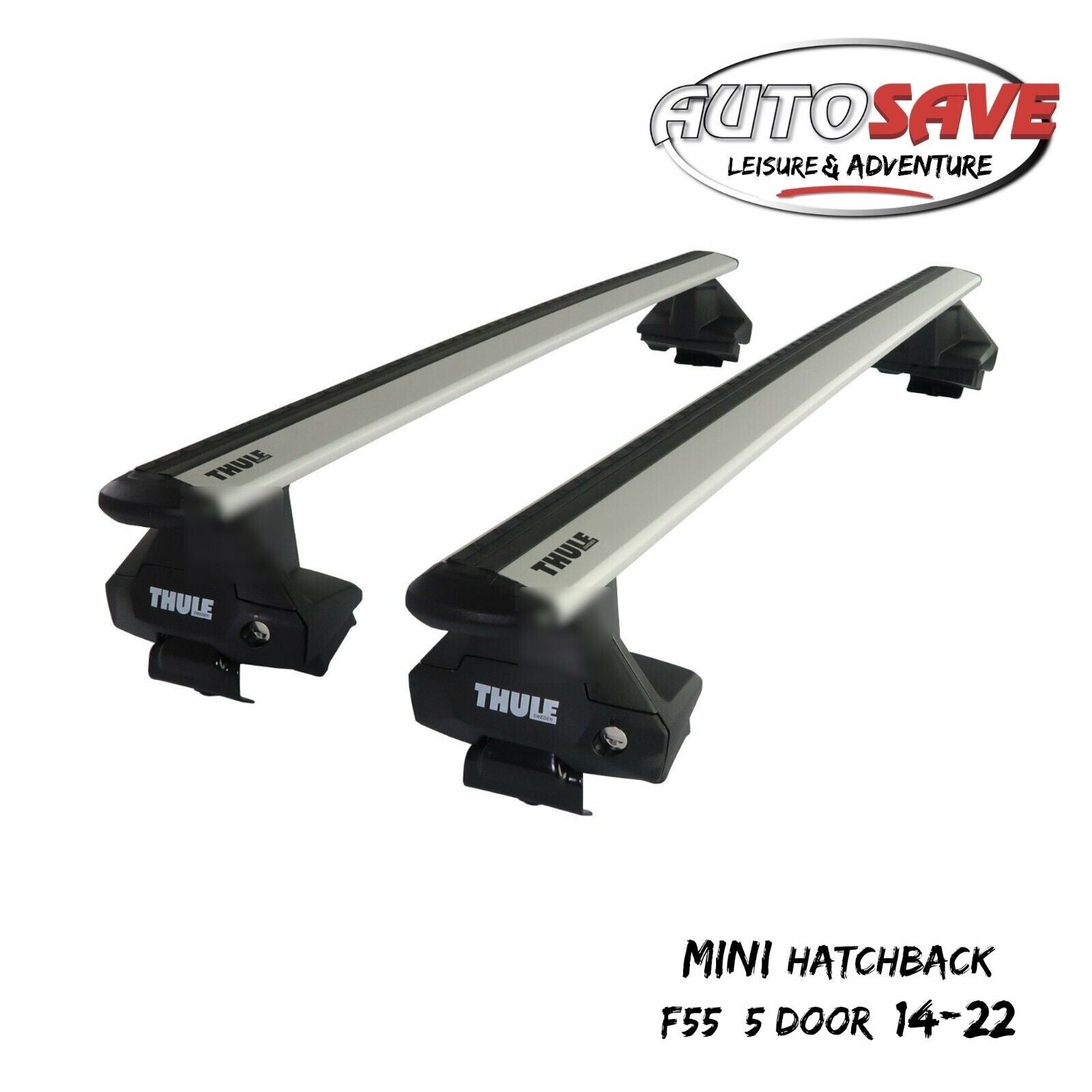 Thule Aluminium WingBar Evo Silver Roof Bars fit Mini Hatchback