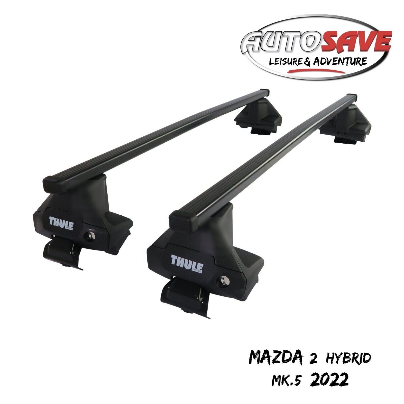 Thule Steel SquareBar Evo Roof Bars Set to fit Mazda 2 Hybrid Mk.5