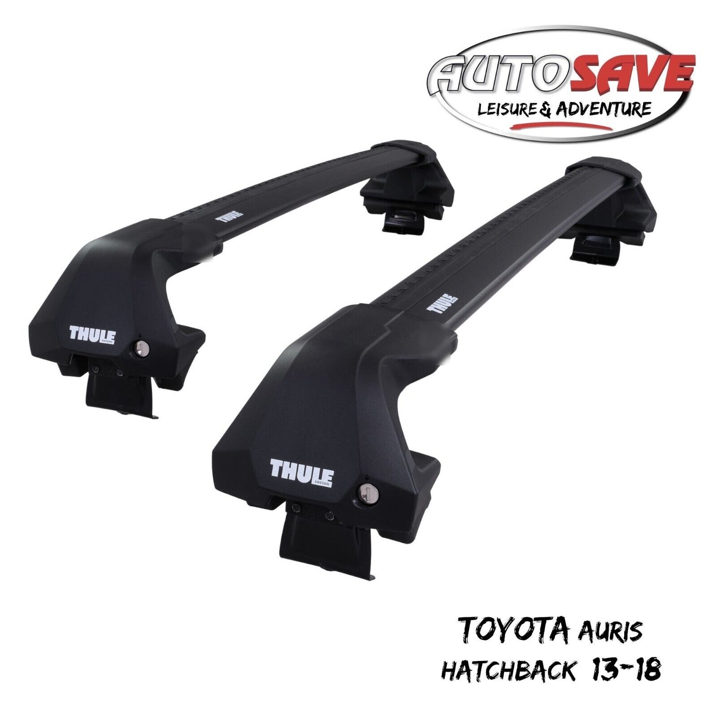 Thule WingBar Edge Black Aluminium Roof Bars for Toyota Auris Hatchback 13-18