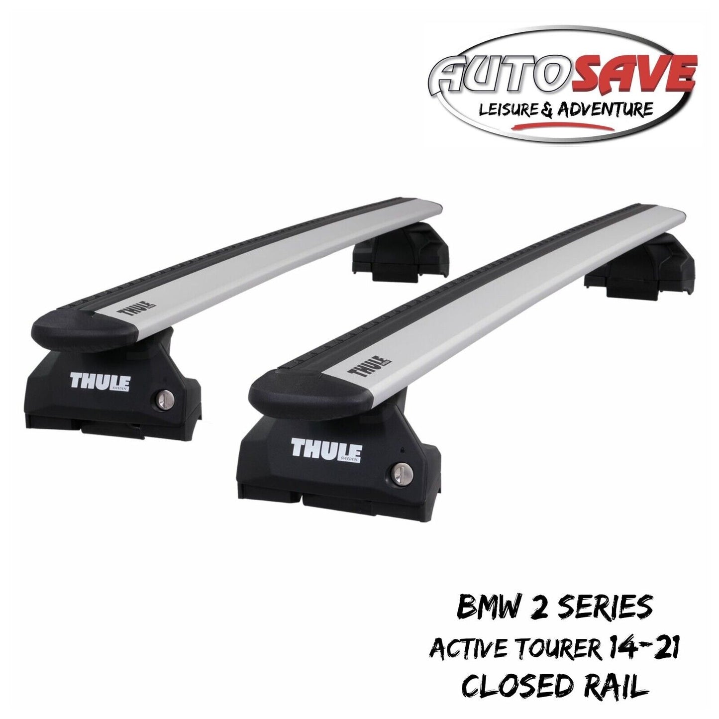 Thule WingBar Evo Silver Roof Bars to fit BMW 2 Series Active Tourer 14-21 Rails