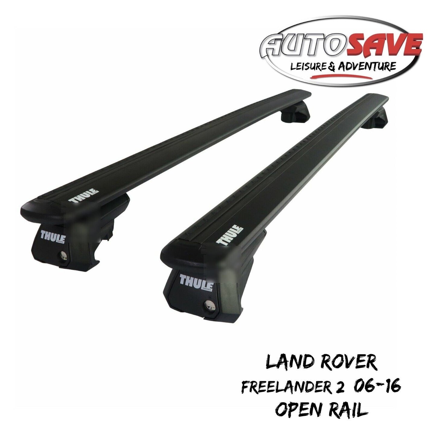 Thule WingBar Evo Black Roof Bars fit Land Rover Freelander 2 06-16 Open Rail