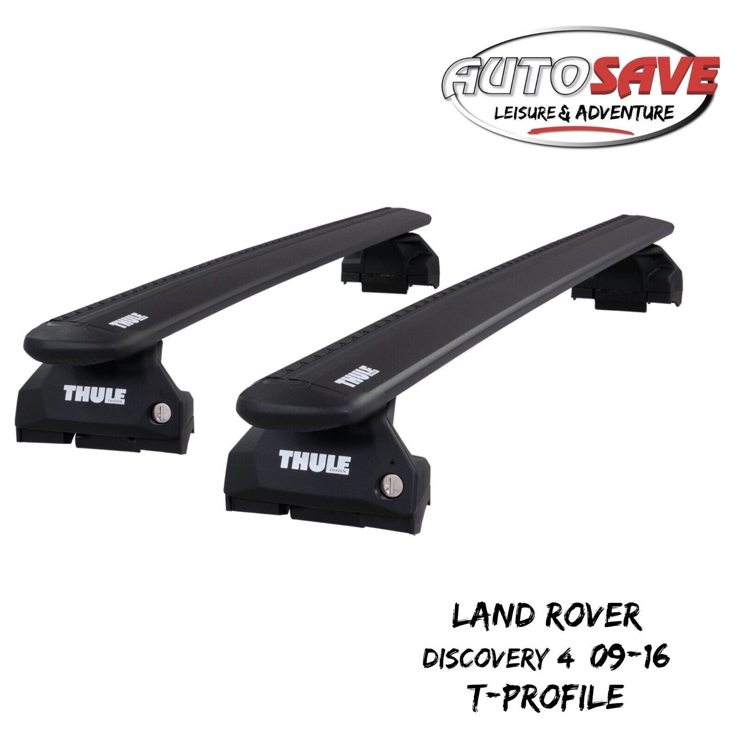 Thule WingBar Evo Black Roof Bars to fit Land Rover Discovery 4 09-16 T-Profile