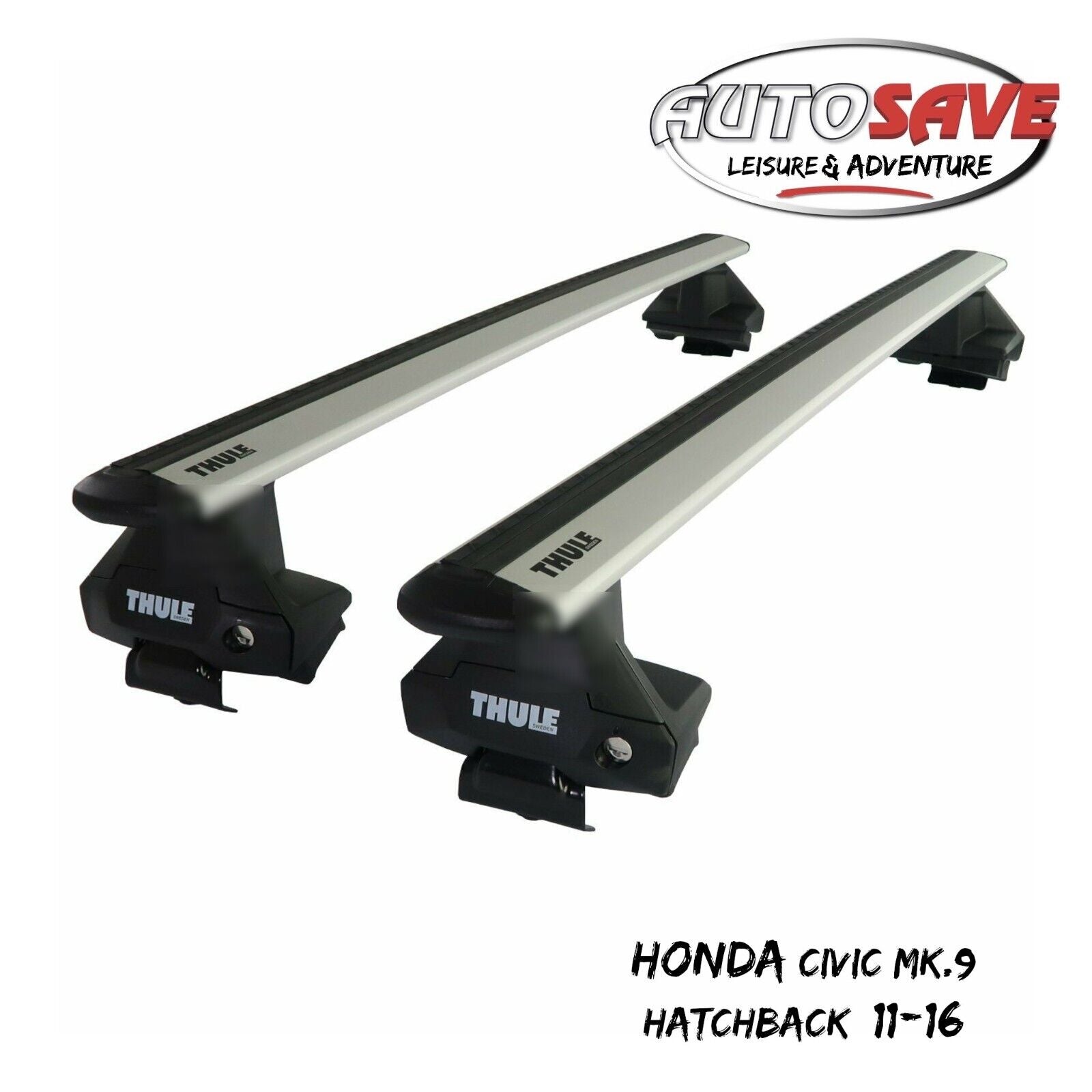 Thule Alu WingBar Evo Silver Roof Bars to fit Honda Civic Mk.9