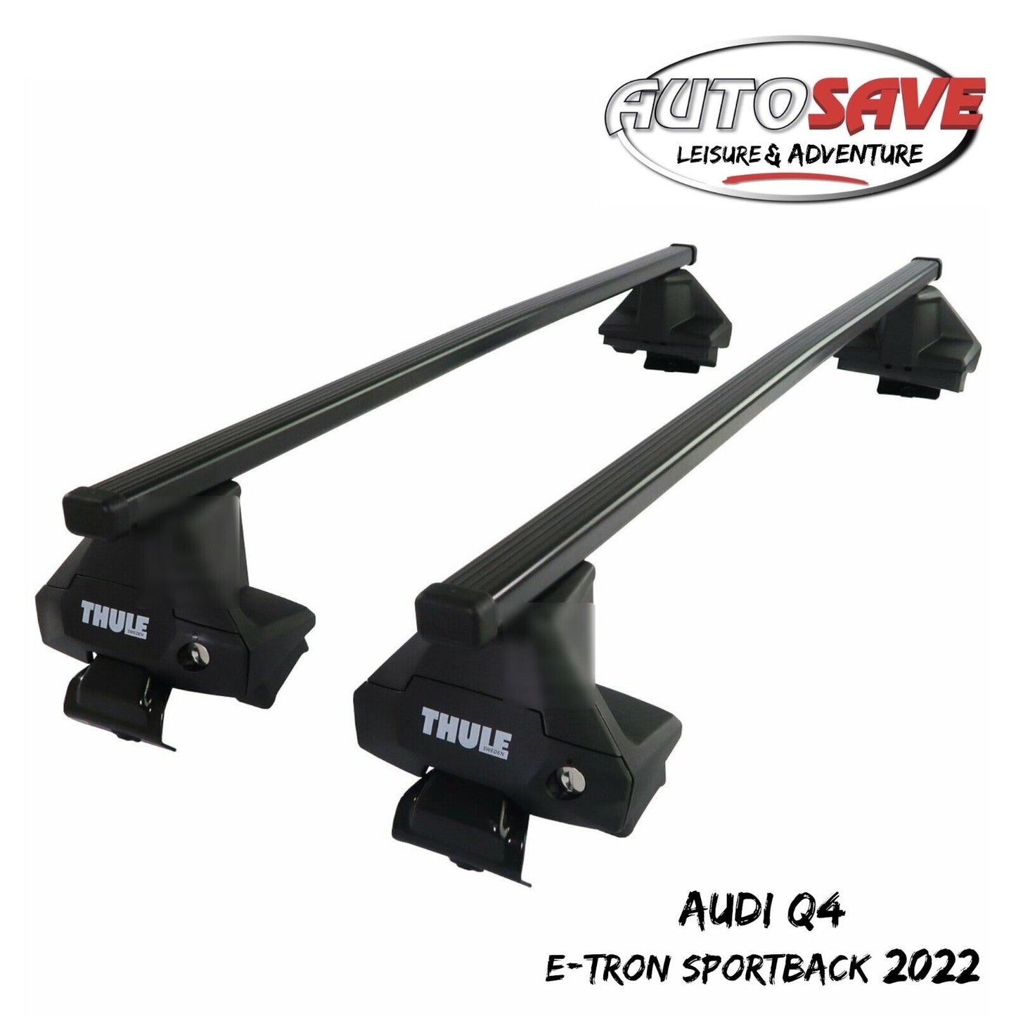 Thule Steel SquareBar Evo Roof Bars Set for Audi Q4 Sportback e-tron 2022 Pair