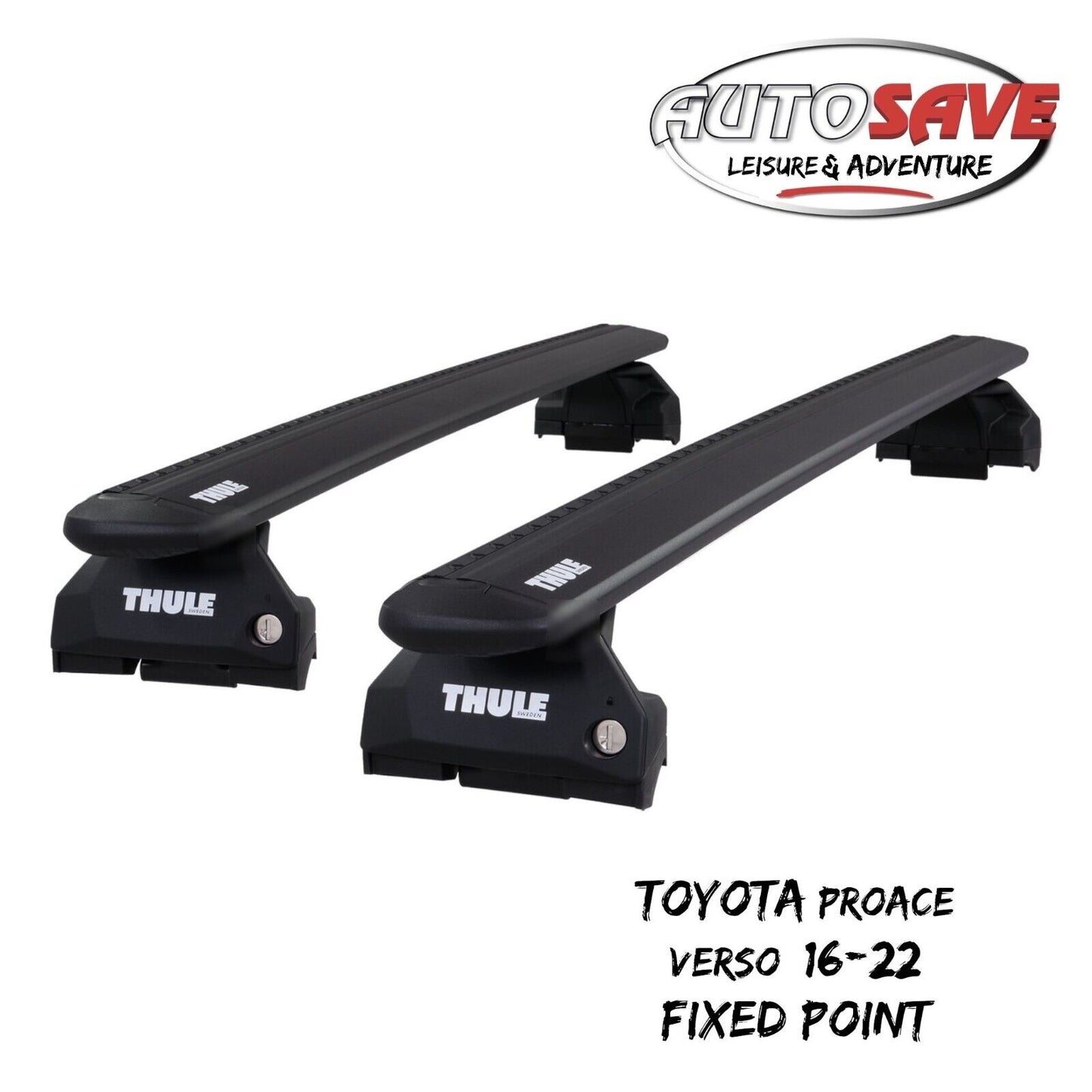 Thule WingBar Evo Black Roof Bars Set to fit Toyota Proace Verso 16-22 Fixpoints