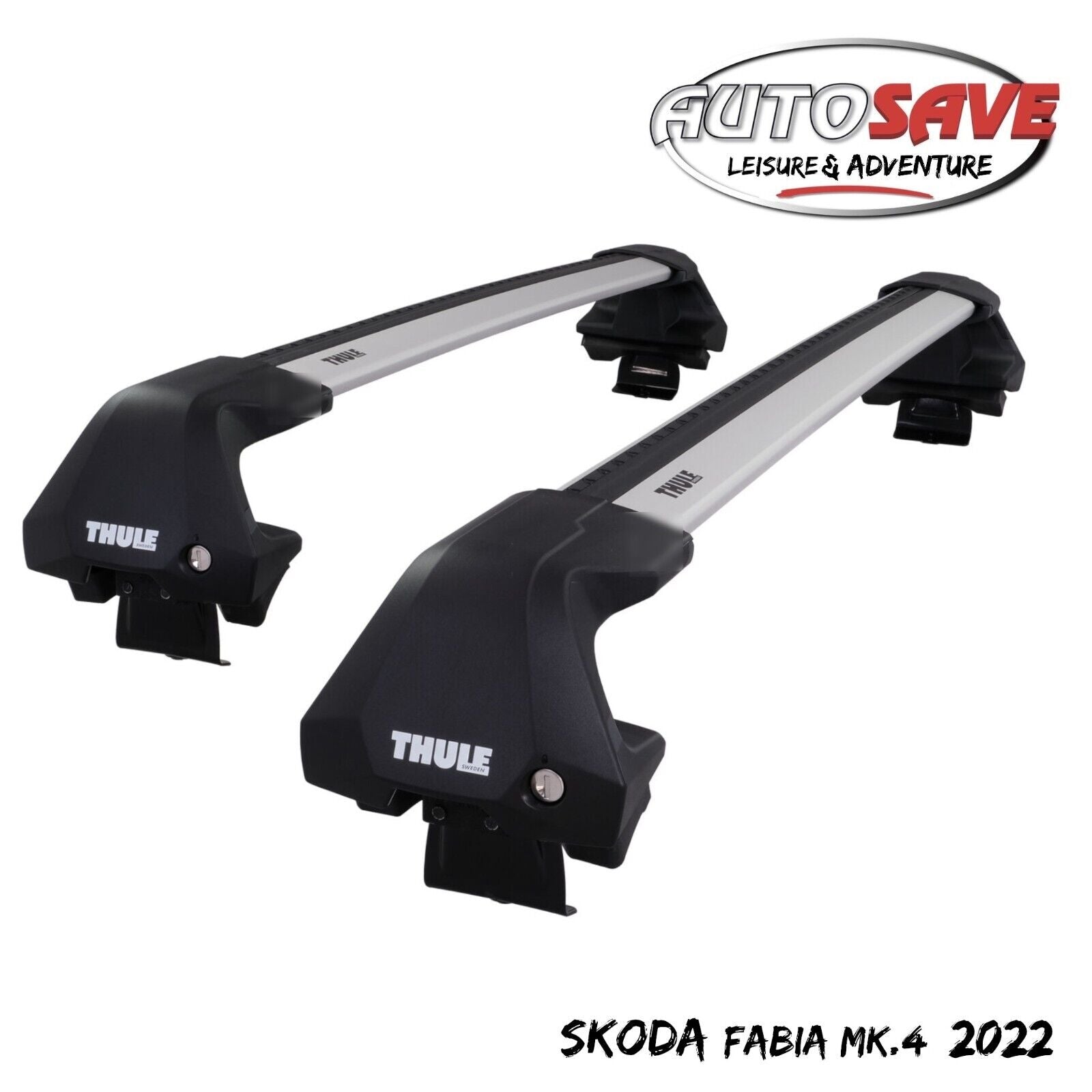 Thule WingBar Edge Silver Aluminium Roof Bars Set to fit Skoda