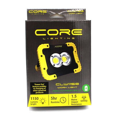 CORE LIGHTING CLW1150 RECHARGEABLE LED WORK LIGHT - IMPACT RESISTANT 5HR RUNTIME