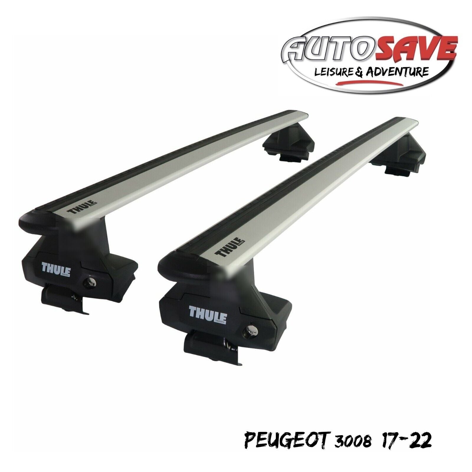 Thule Aluminium WingBar Evo Silver Roof Bars Set to fit Peugeot