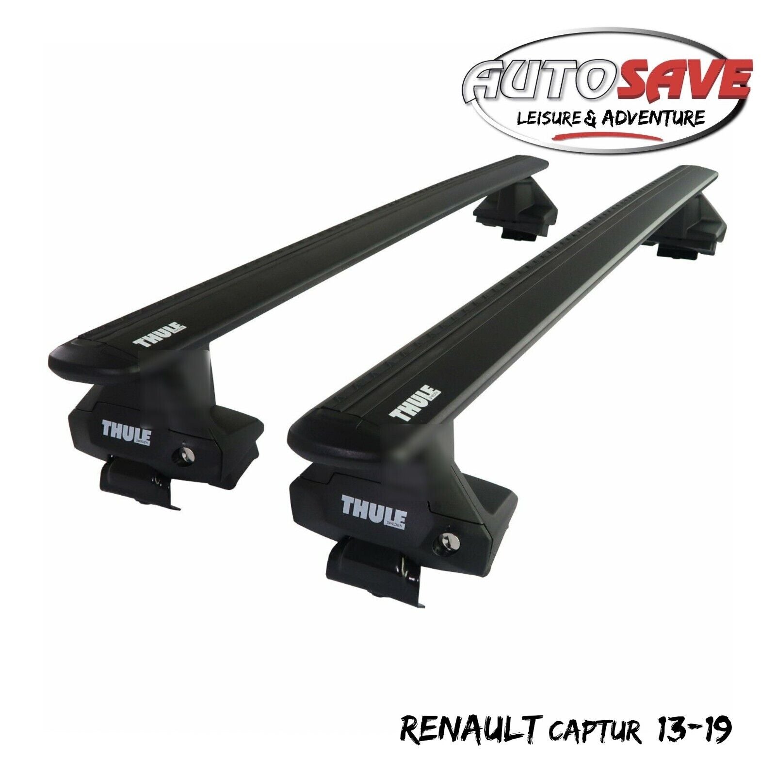 Thule Aluminium WingBar Evo Black Roof Bars Set to fit Renault