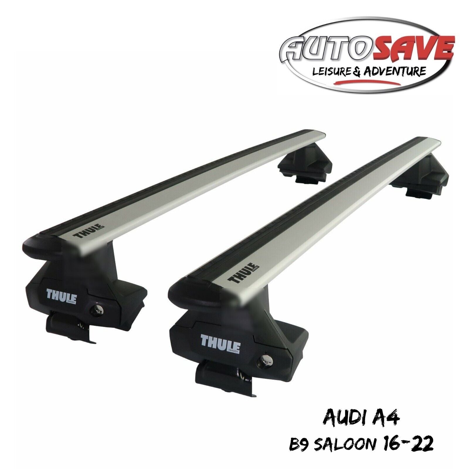 Thule Aluminium WingBar Evo Silver Roof Bars Set to fit Audi A4 B9