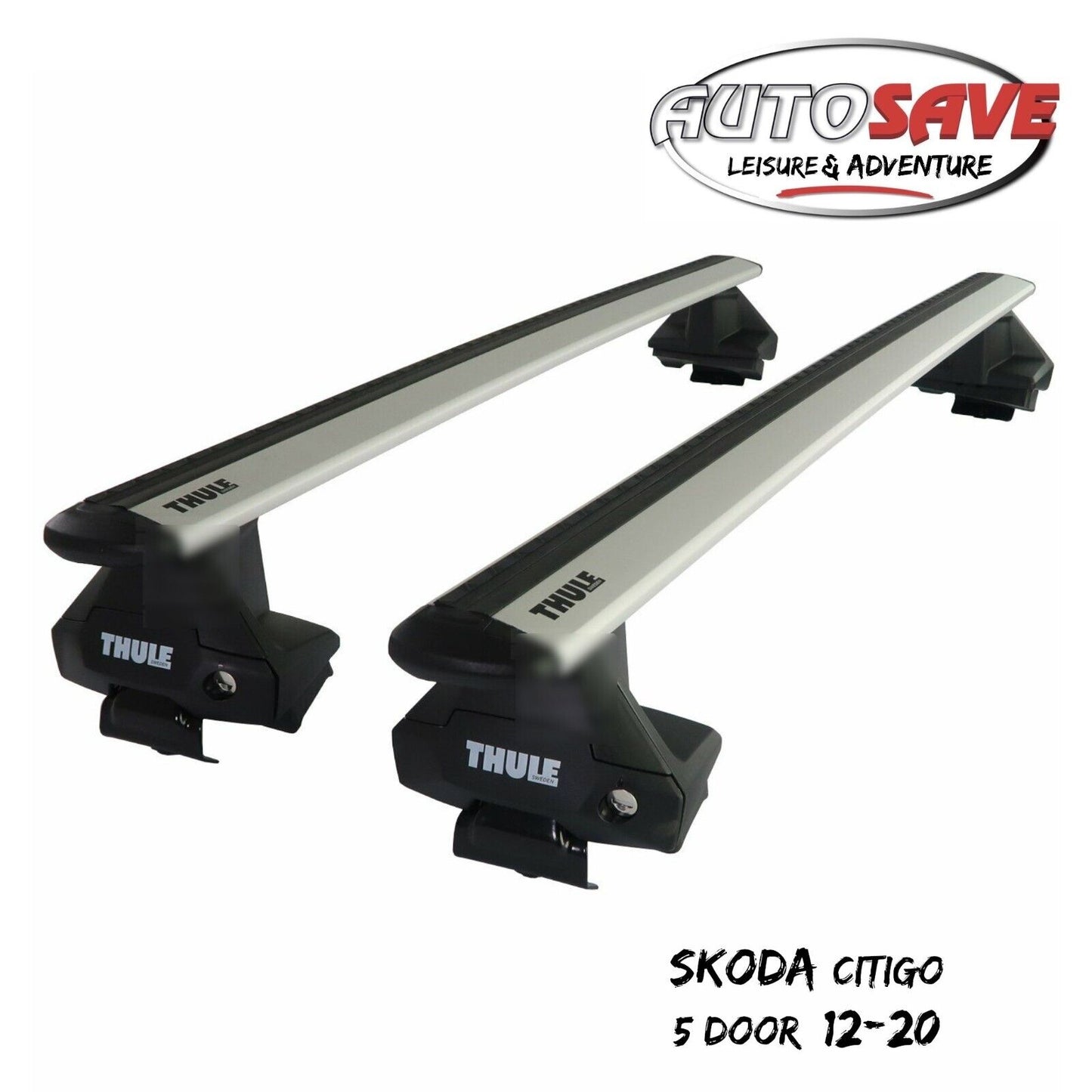 Thule Aluminium WingBar Evo Silver Roof Bar Set to fit Skoda Citigo 5 Door 12-20