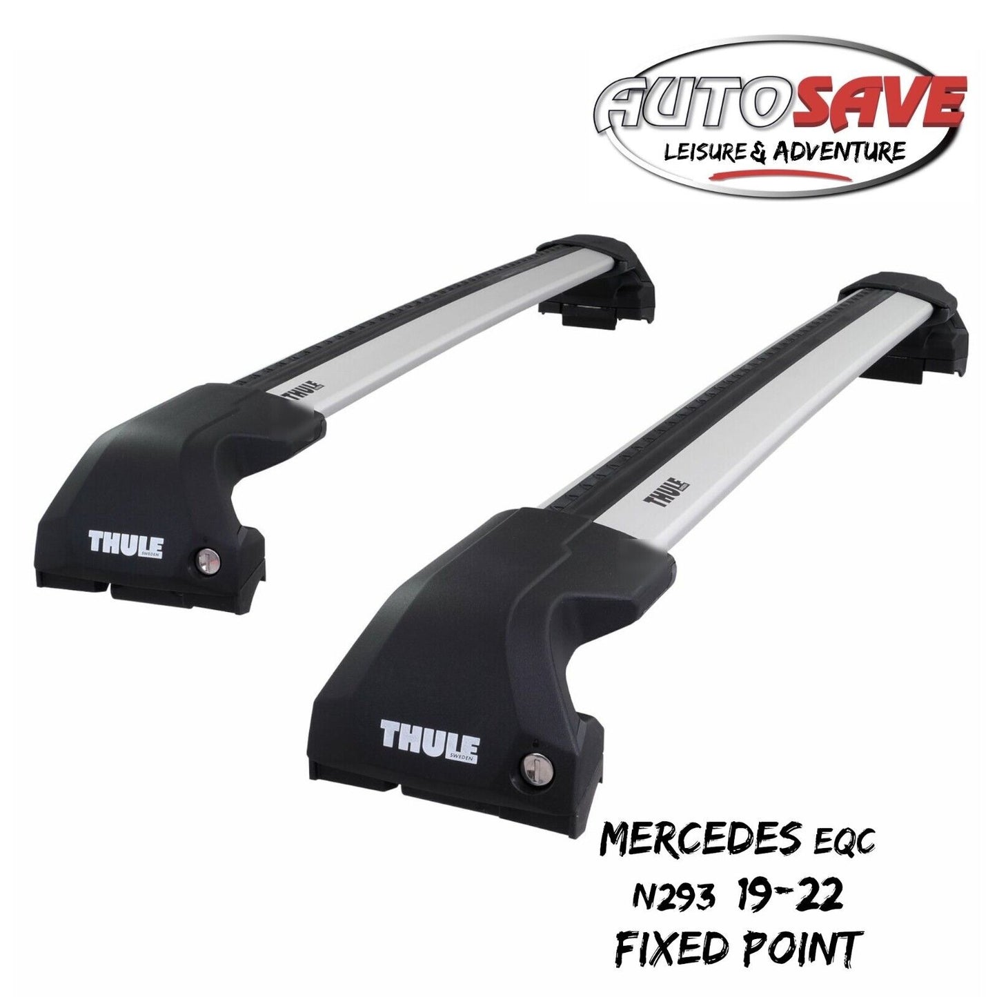 Thule WingBar Edge Silver Roof Bars Set to fit Mercedes EQC N293 19-22 Fixpoint