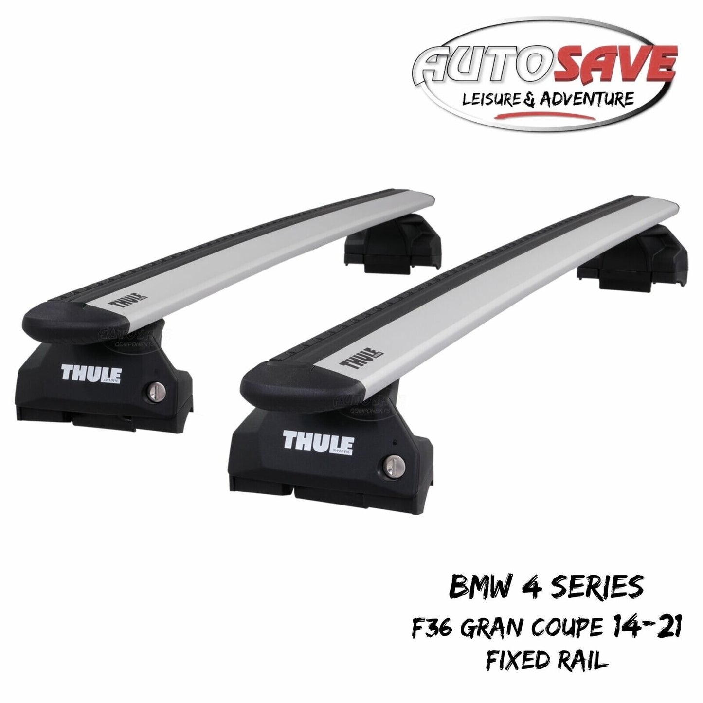 Thule WingBar Evo Silver Roof Bars Set to fit BMW 4 Series Gran Coupe F36 14-21