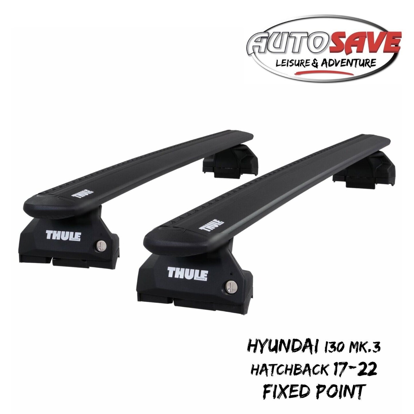 Thule WingBar Evo Black Roof Bars for Hyundai i30 Hatchback Mk.3 17-22 Fixpoints