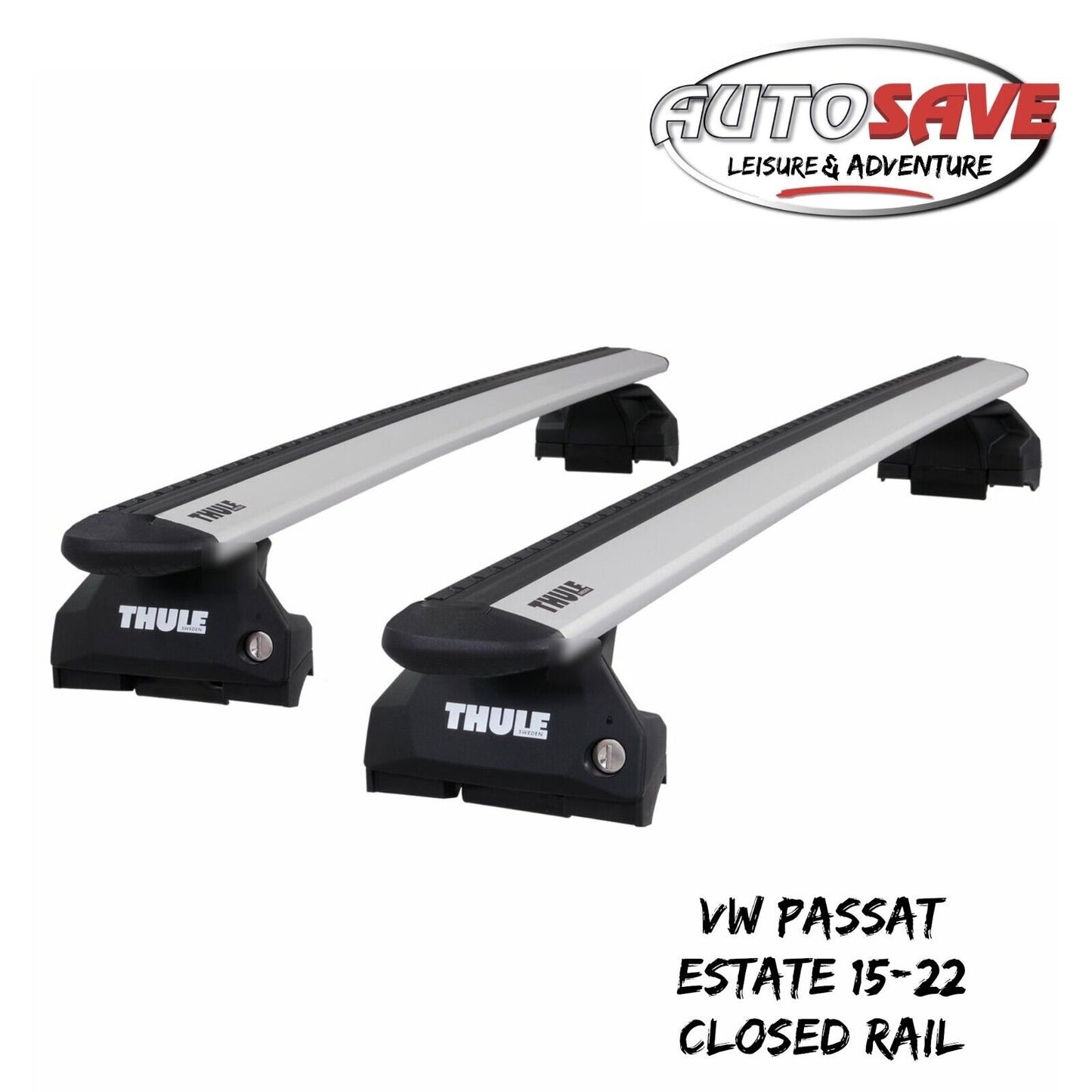 Thule Alu WingBar Evo Silver Roof Bars to fit VW Passat Estate 15-22 Closed Rail