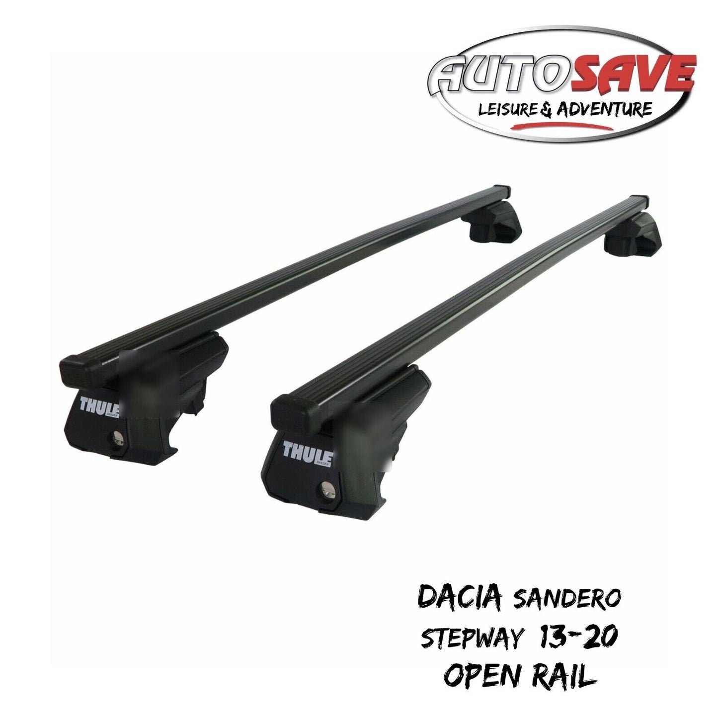 Thule Steel SquareBar Evo Roof Bars fit Dacia Sandero Stepway 13-20 Open Rail