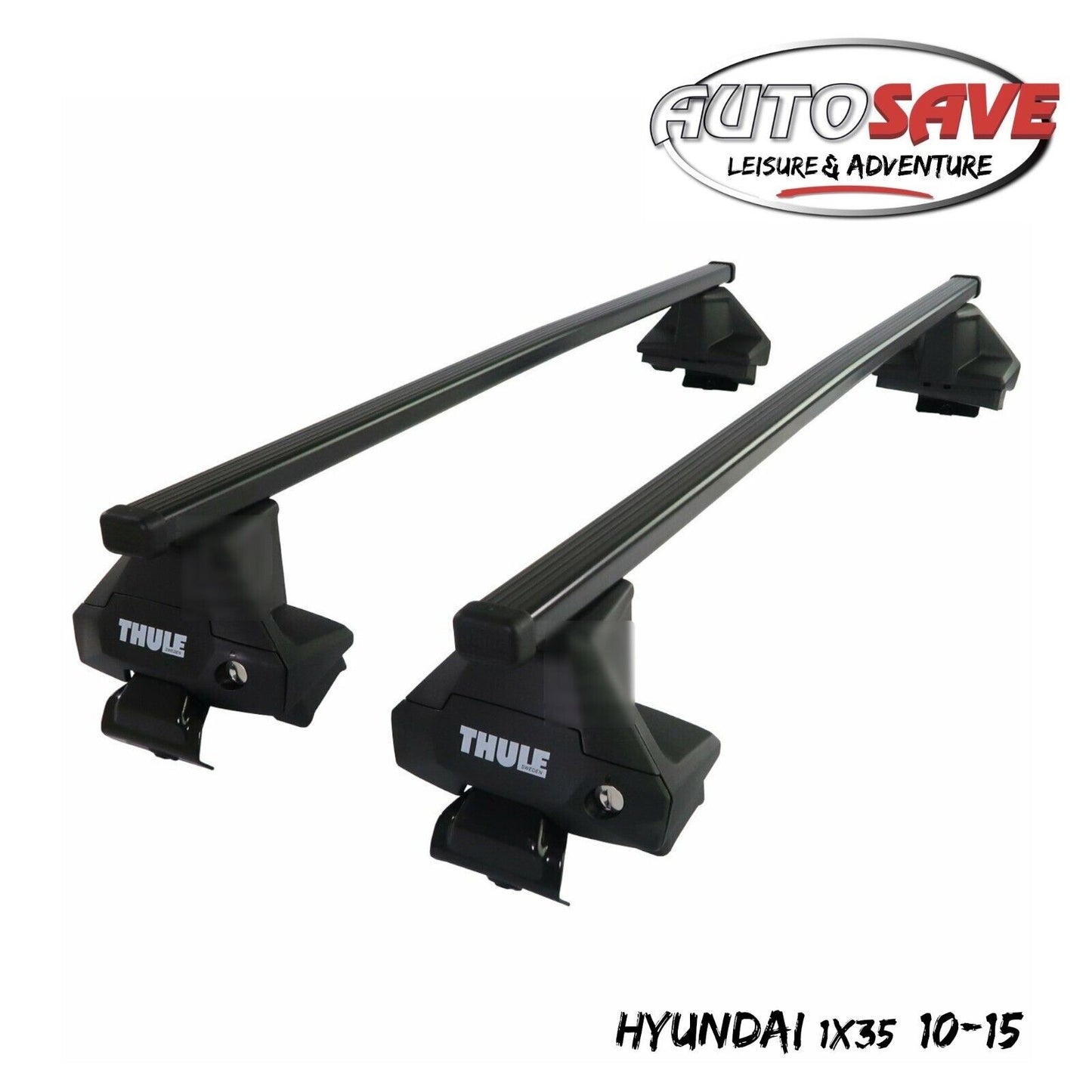 Thule Steel SquareBar Evo Roof Bars Set to fit Hyundai ix35 10-15 Lockable Pair